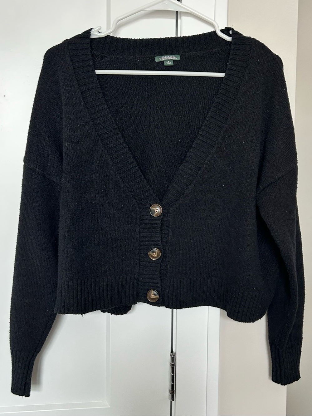 Wild Fable Slouchy Black Button Cardigan Sweater